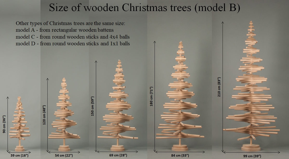 Natural Wooden Christmas Trees, wooden tree decor 7/ 10 cm Heigh.