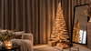 wooden Christmas tree with rotating beech rods in a modern interior