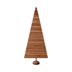 Handmade wooden Christmas tree with rotating branches and natural wood design