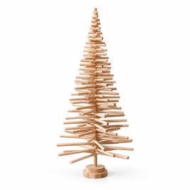 Wooden Christmas Tree – Model B with Round Beech Rods