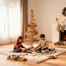 Wooden Christmas Tree – Model B with Round Beech Rods