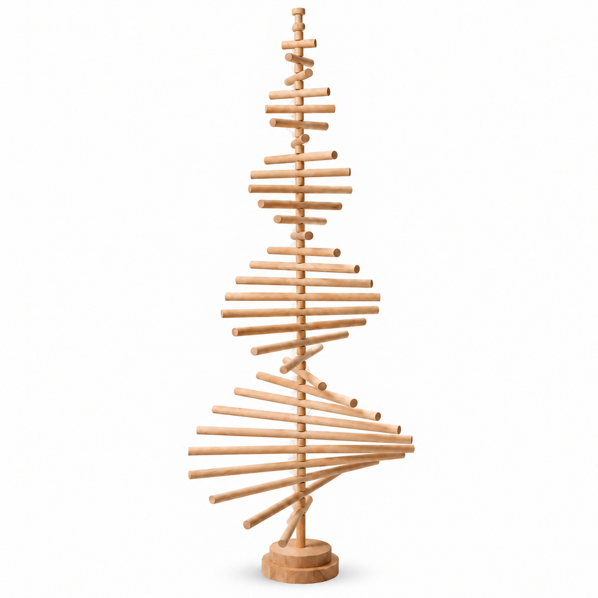 Wooden Christmas Tree – Model D with Beech Rods & Cylindrical Inserts