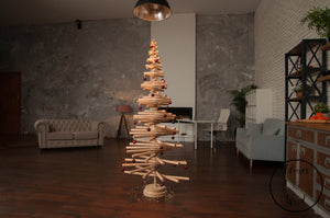 Wooden Christmas tree 180 cm (6 ft), wood xmas tree