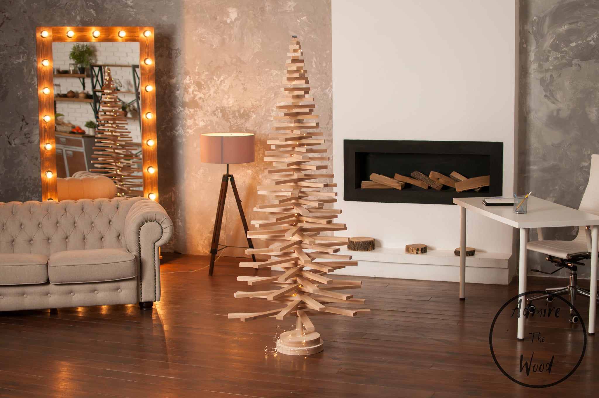 Wooden store Christmas Tree / 5 feet - 150 cm (multiple different sizes) / Natural White Oak wood / sustainable, ecological /